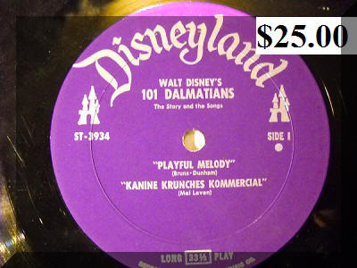 101 Dalmations Vinly Record