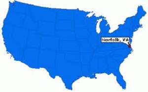 Norfolk,VA on the Map