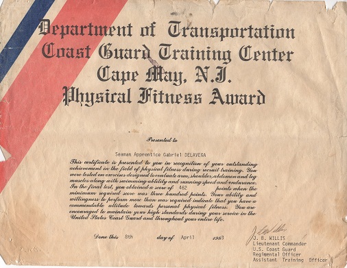 Only 1% of the Coast Guard recruits receive this certificate!